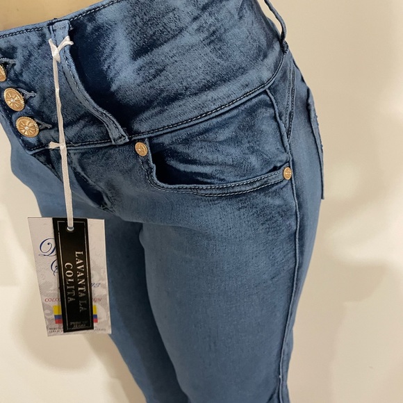 new Diva Star Colombian stretch medium blue push up skinny jeans - Picture 4 of 4